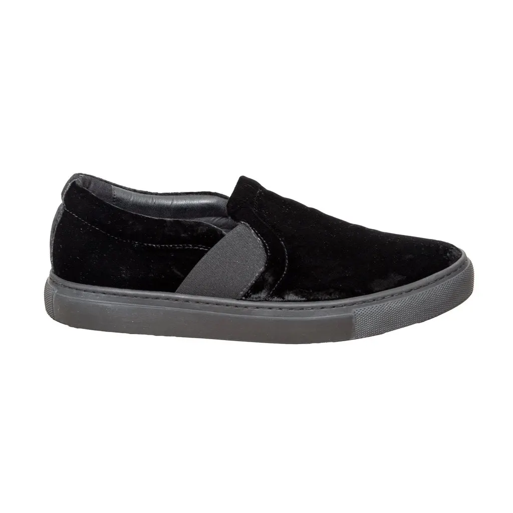 Lanvin Velvet Slip-on Sneakers - '10s Black Velvet Good - Front View