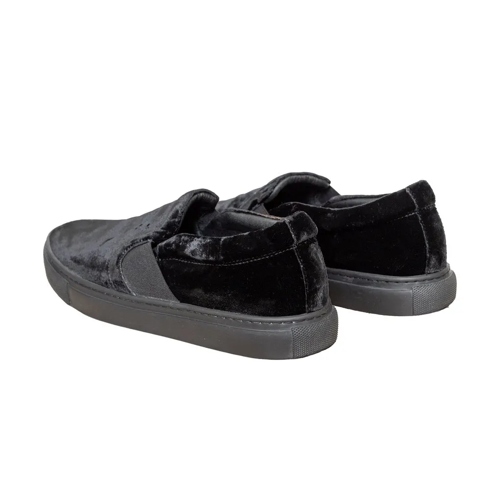 Lanvin Velvet Slip-on Sneakers - '10s Black Velvet Good - Back View