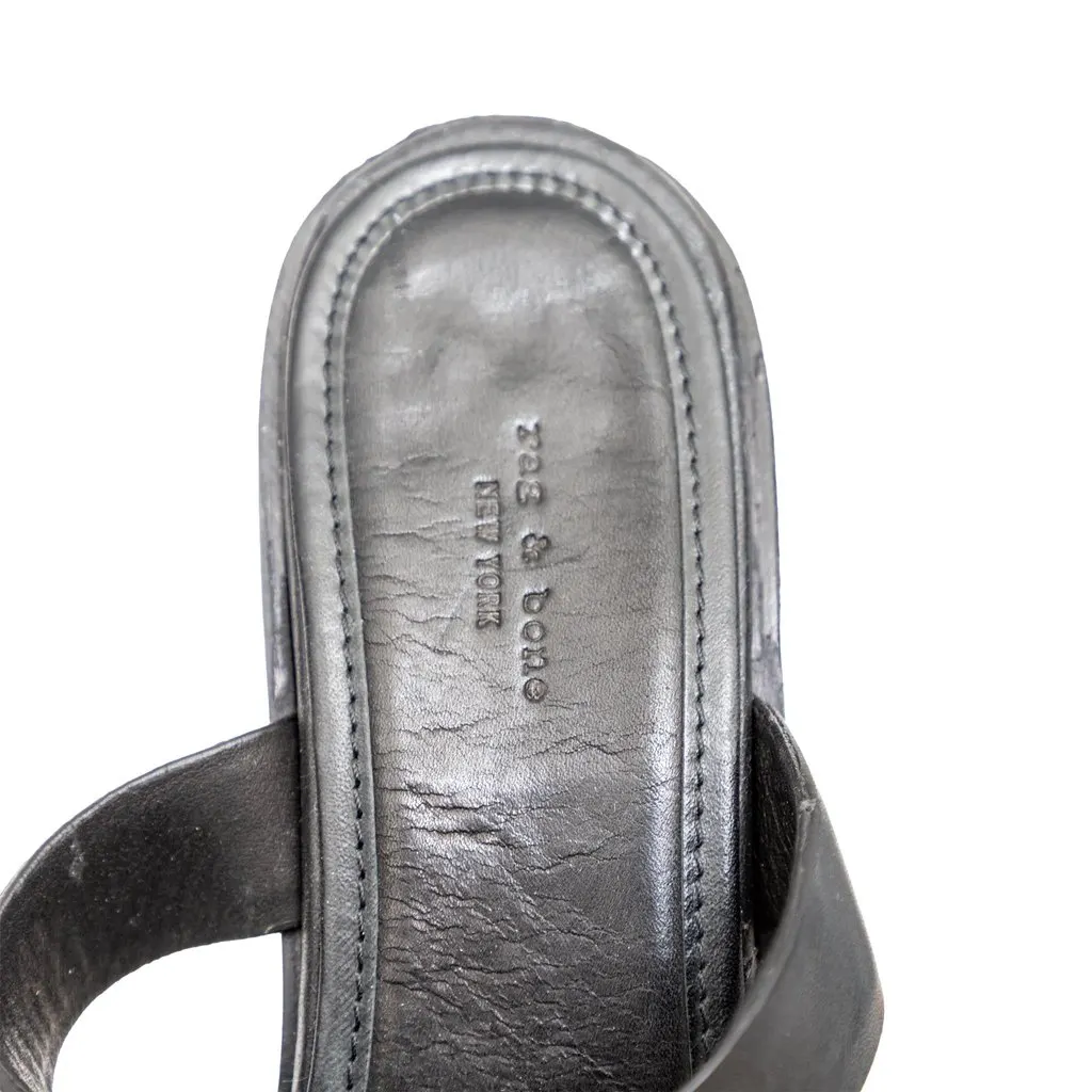 Unsigned Rag & Bone Deane T-strap Sandal - '10s Black Leather Good - Model View