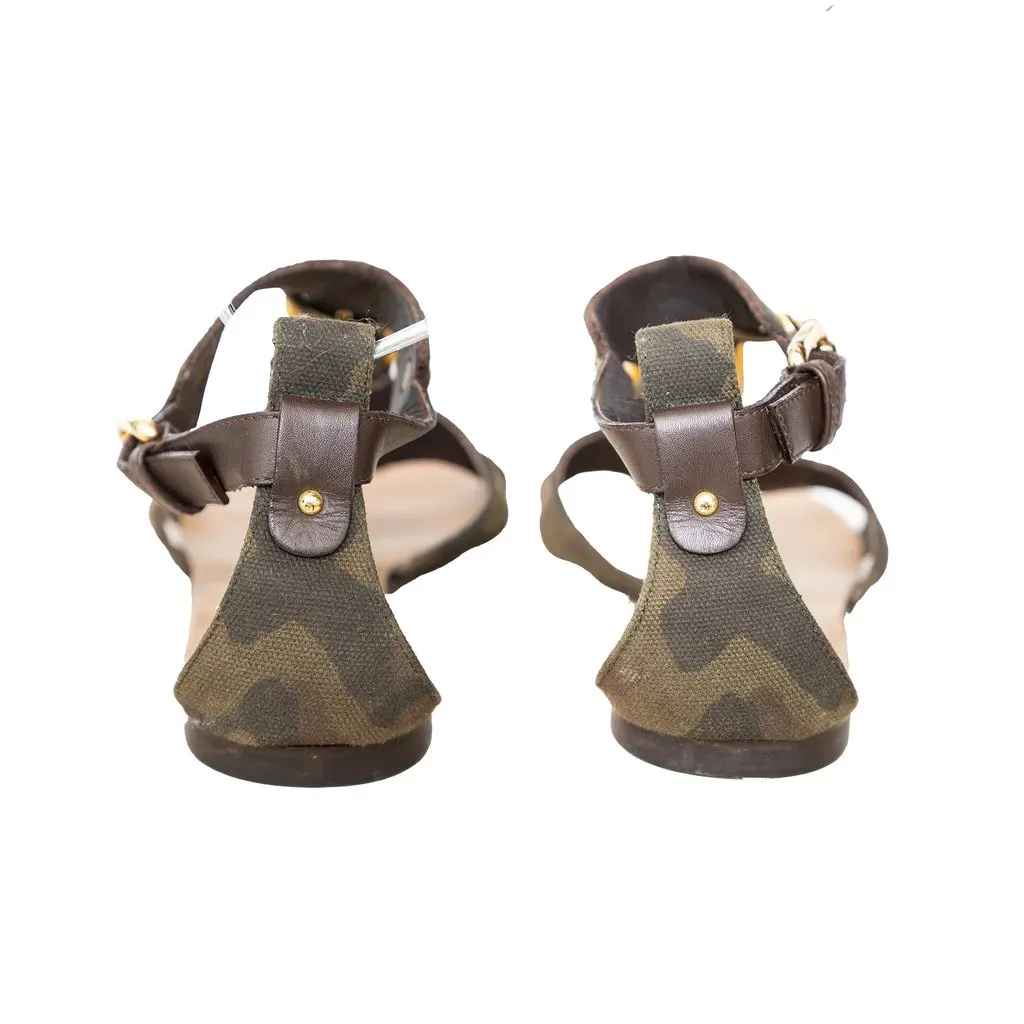 Giuseppe Zanotti Camouflage Sandals - '10s Green Canvas Good - Inside View