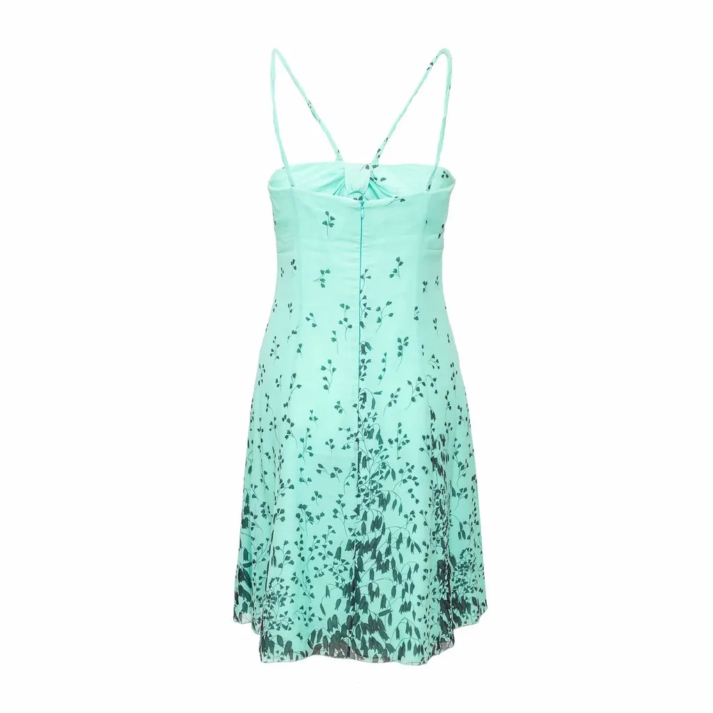 Emporio Armani Printed Silk Dress - '00s MultiColor Silk Good - Back View