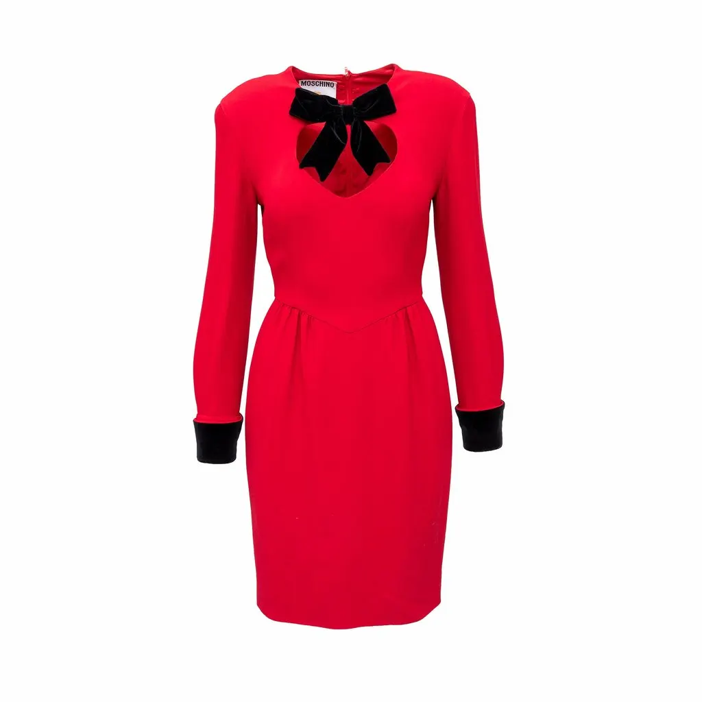 Moschino Couture Midi Dress - '90s Red Velvet Good - Front View
