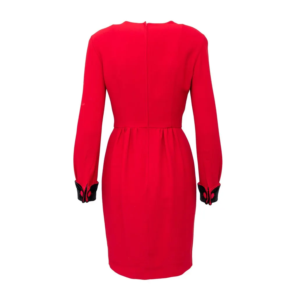 Moschino Couture Midi Dress - '90s Red Velvet Good - Back View
