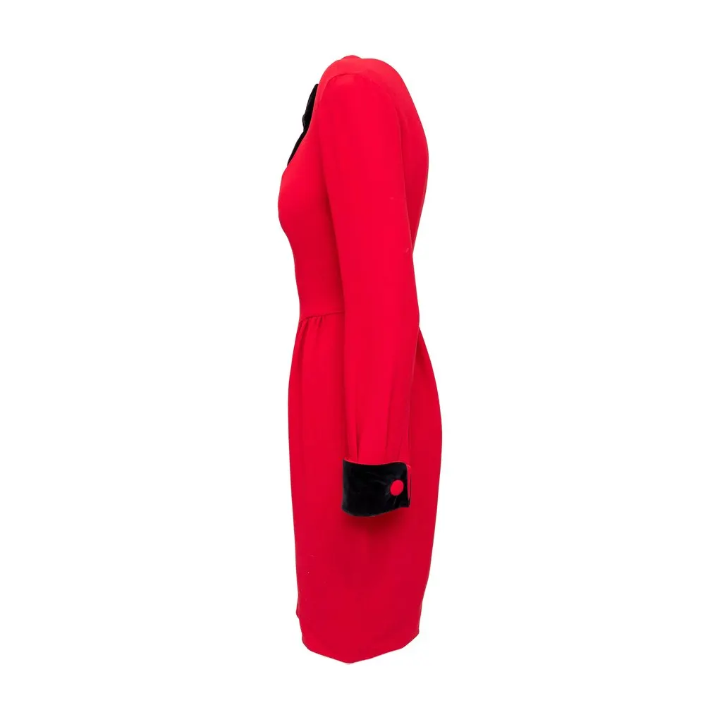 Moschino Couture Midi Dress - '90s Red Velvet Good - Inside View