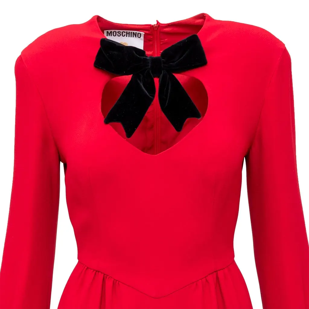 Moschino Couture Midi Dress - '90s Red Velvet Good - Model View