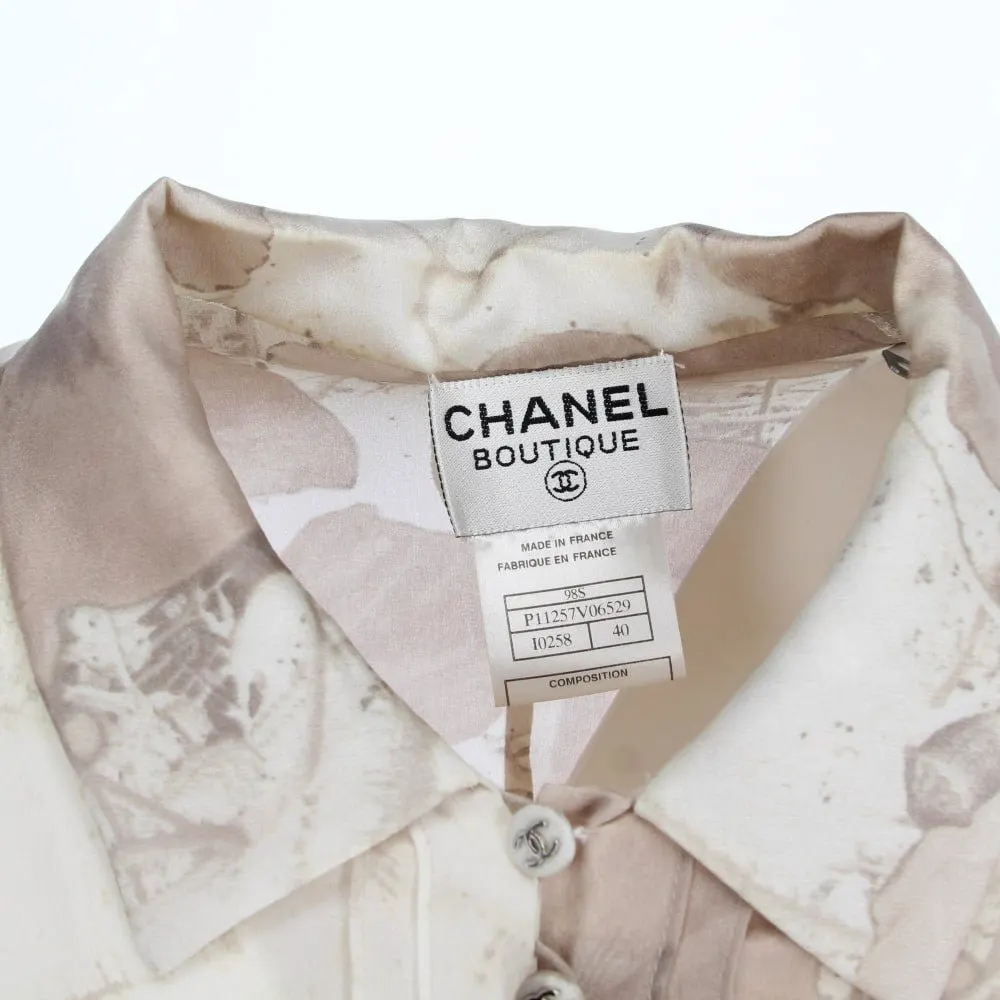 Chanel Beige Silk Floral Dress - 2000s Beige Silk Good - Box View