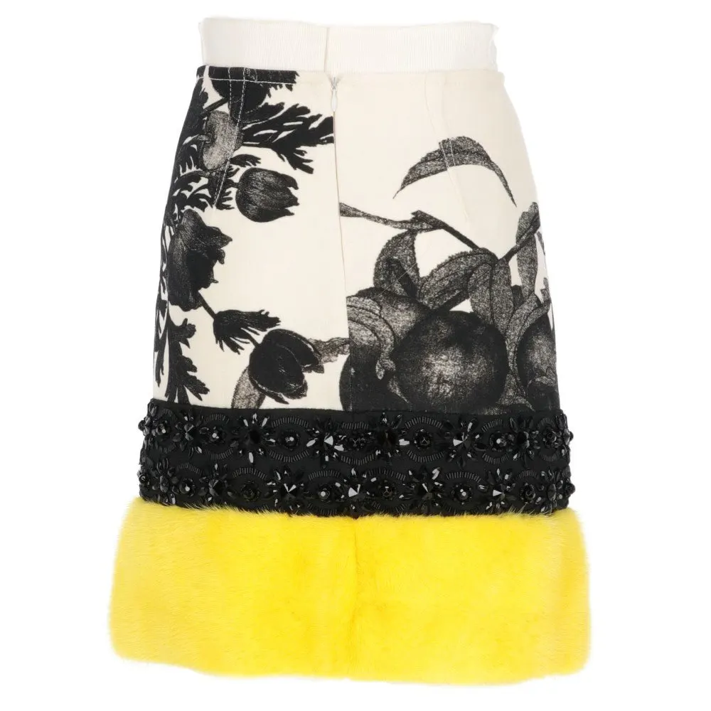Giambattista Valli Multicolor Embellished Skirt - 2020s Black Wool Good - Back View