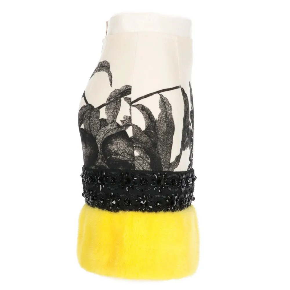 Giambattista Valli Multicolor Embellished Skirt - 2020s Black Wool Good - Inside View