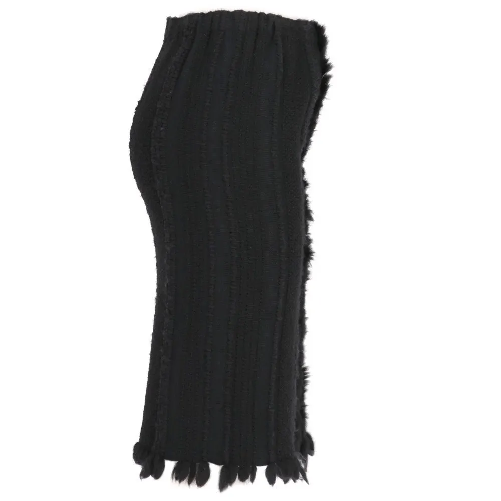 Gucci Black Knitted Skirt - 2000s Black Wool Good - Inside View
