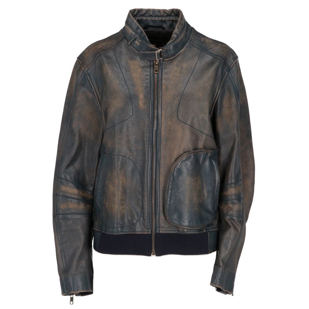 Marc Jacobs Shaded Blue Leather Jacket - 2020s Blue FR 50 Le