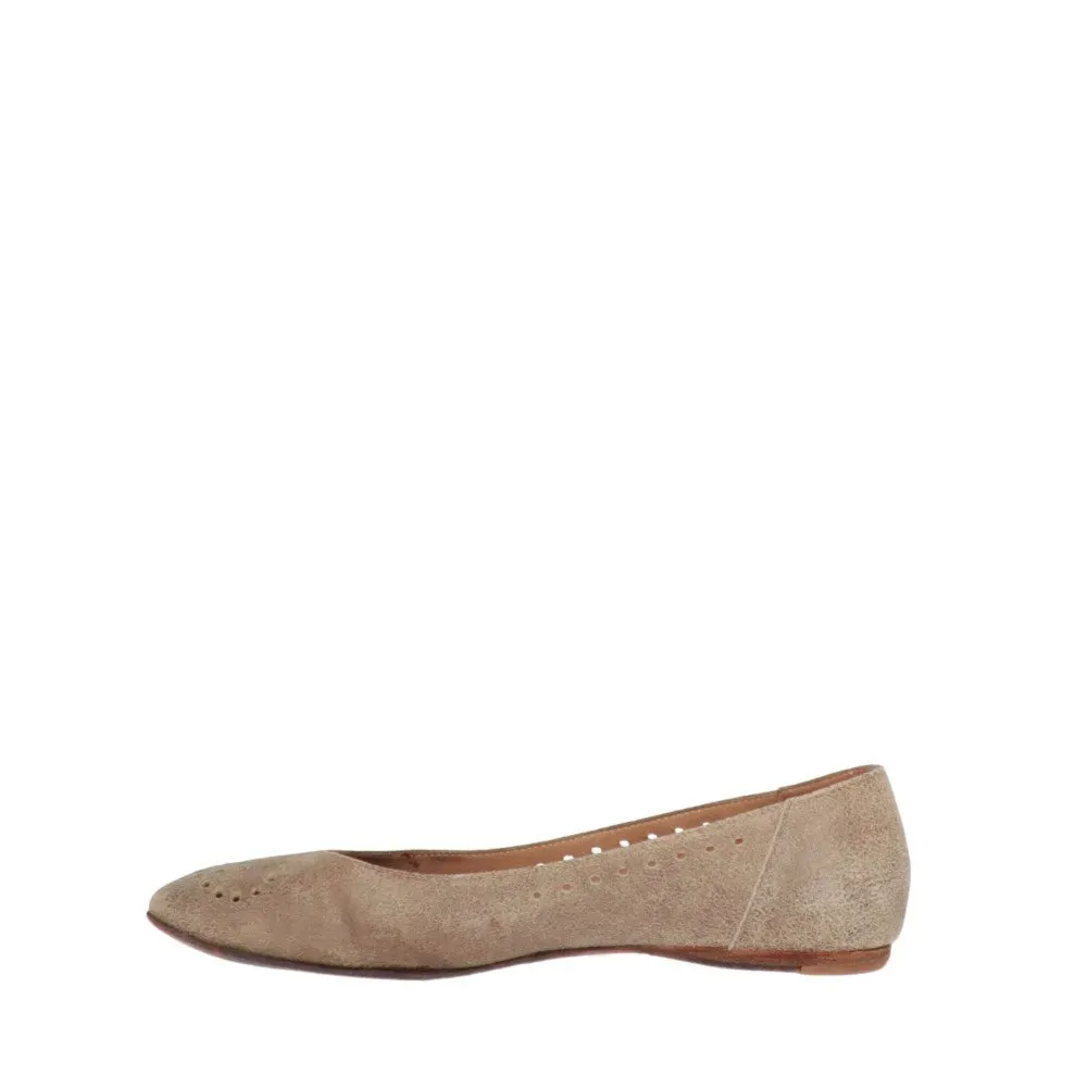 Hermès Beige Suede Ballet Flats - 2000s Beige Suede Good - Inside View