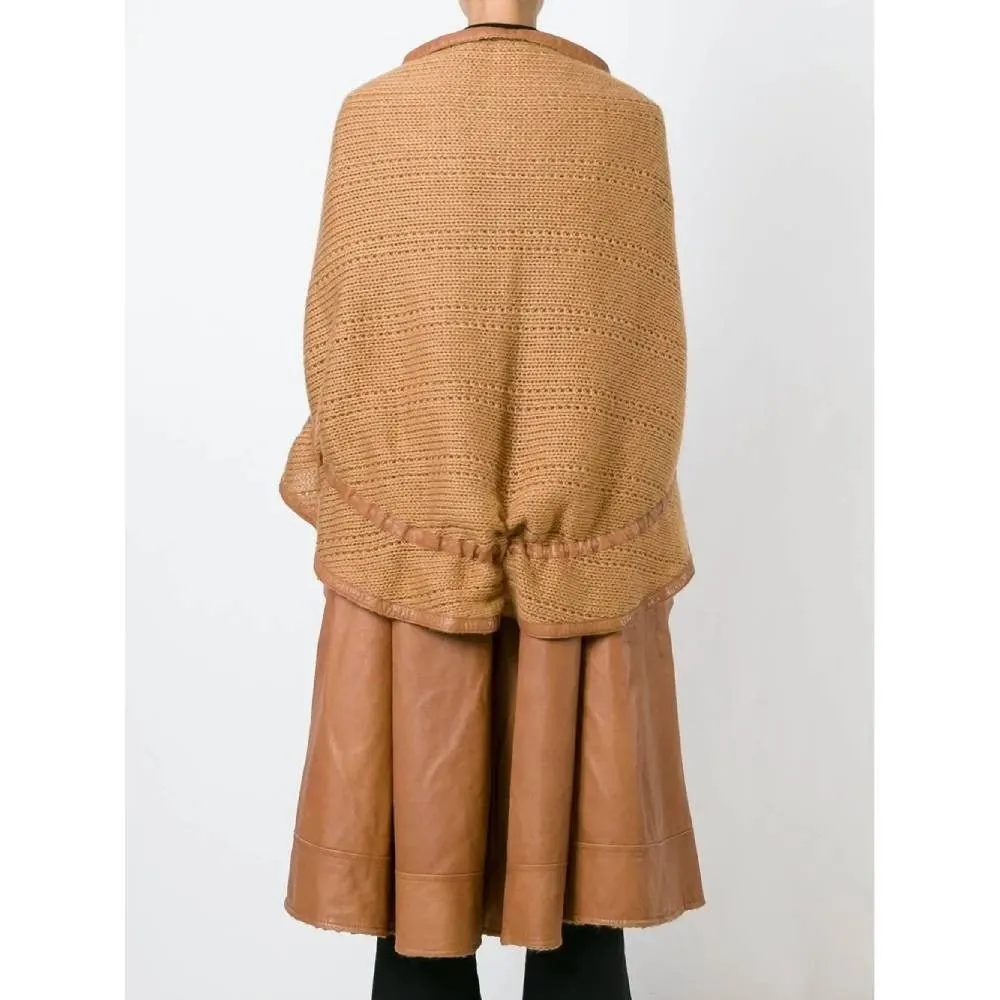 Unsigned Light Brown Suit - '70s Brown Wool Good - Model View