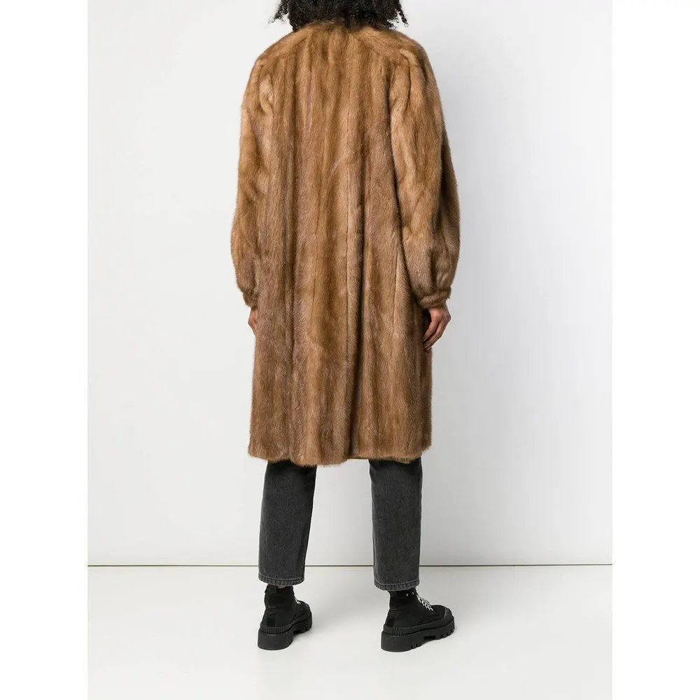 Unsigned Beige Mink Fur Reversible Coat - '80s Beige Good - Box View