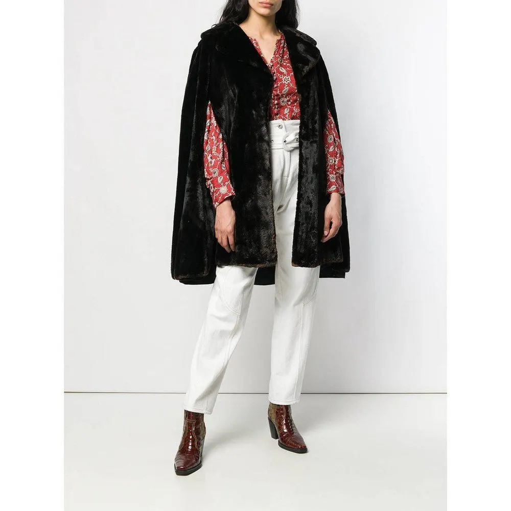 Unsigned Dark Brown Beaver Fur Cape - '50s Brown Good - Box View