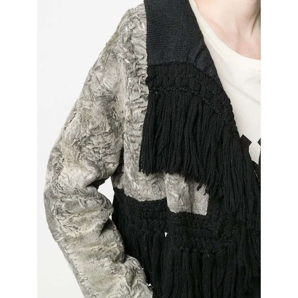 Unsigned Fur Bolero Jacket - '50s Black Wool Good - Box View