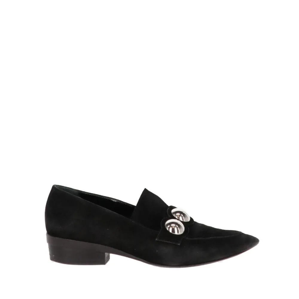 Hermès Black Suede Loafers - 2000s Black Suede Good - Front View