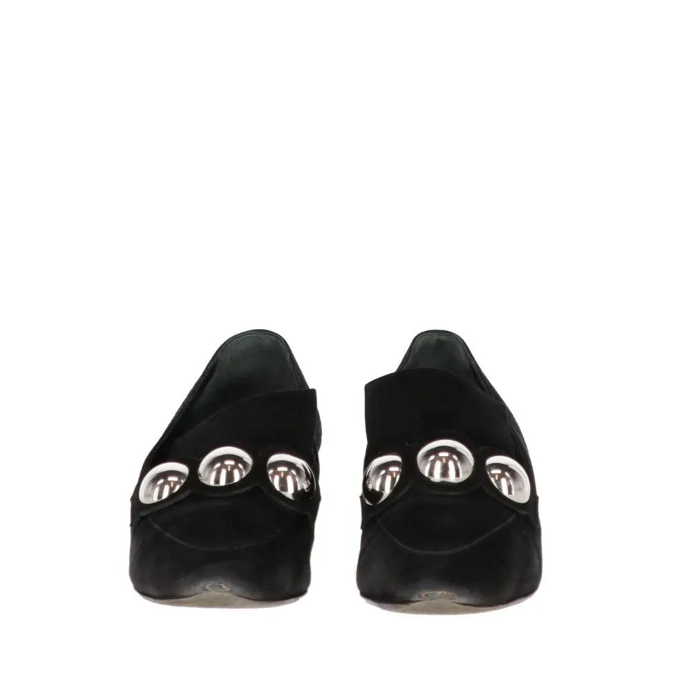 Hermès Black Suede Loafers - 2000s Black Suede Good - Model View
