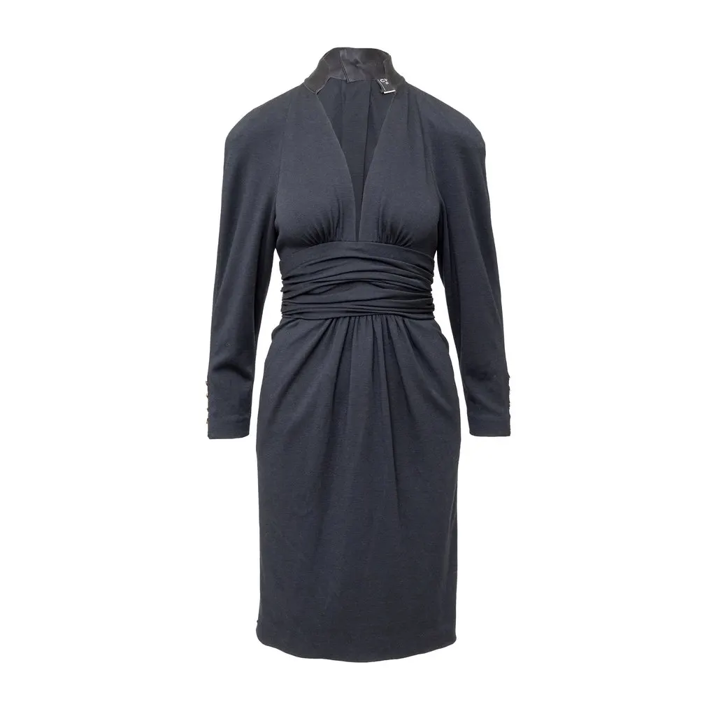 Chanel Boutique Midi Dress - '90s Black Cotton Good - Front View
