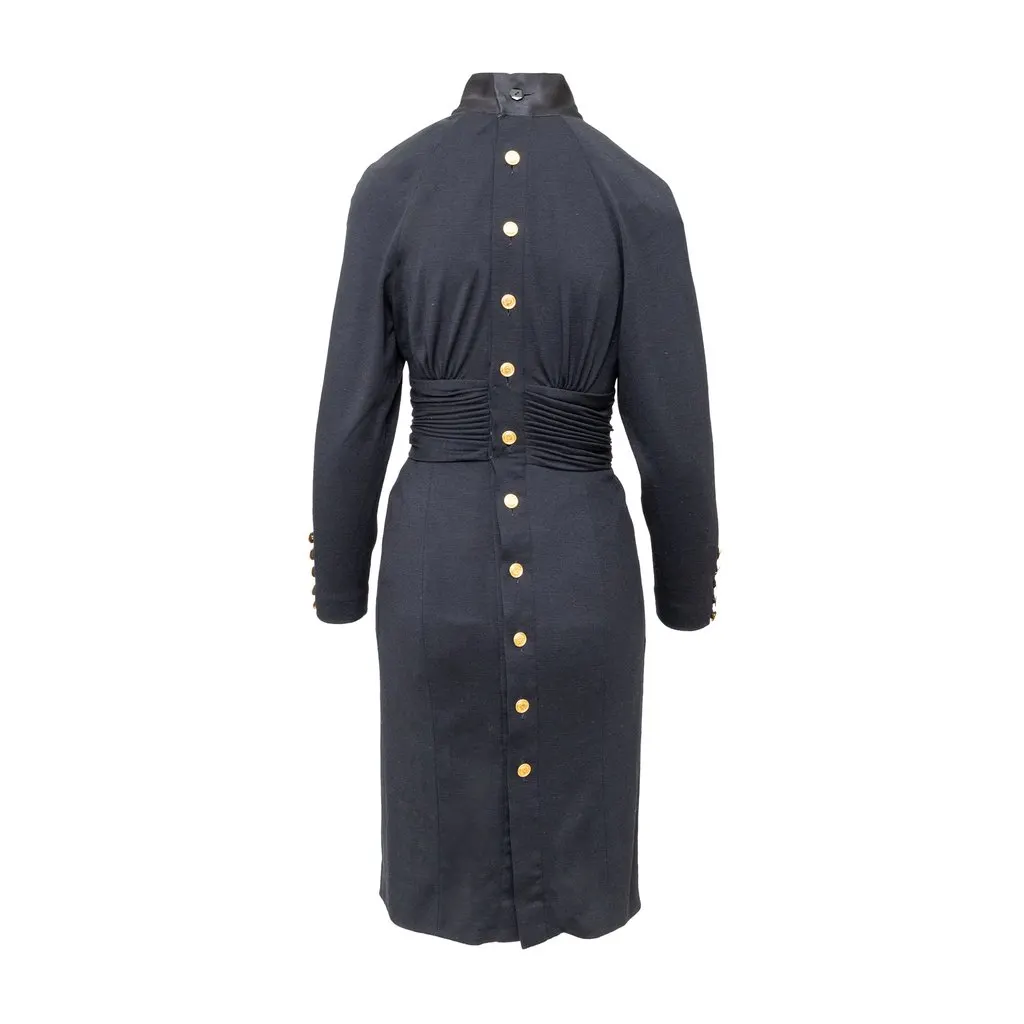 Chanel Boutique Midi Dress - '90s Black Cotton Good - Back View