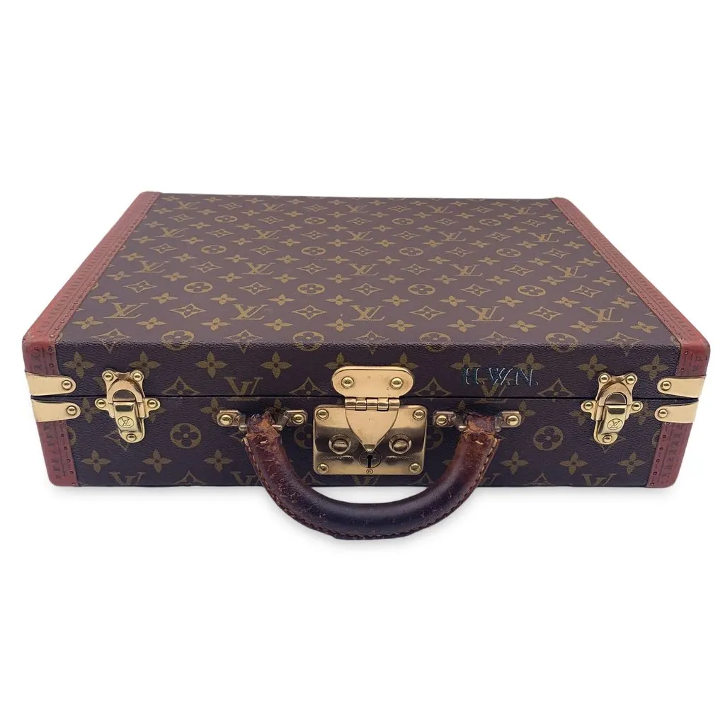 Louis Vuitton Briefcase Vintage President Brown Canvas Good - Front View