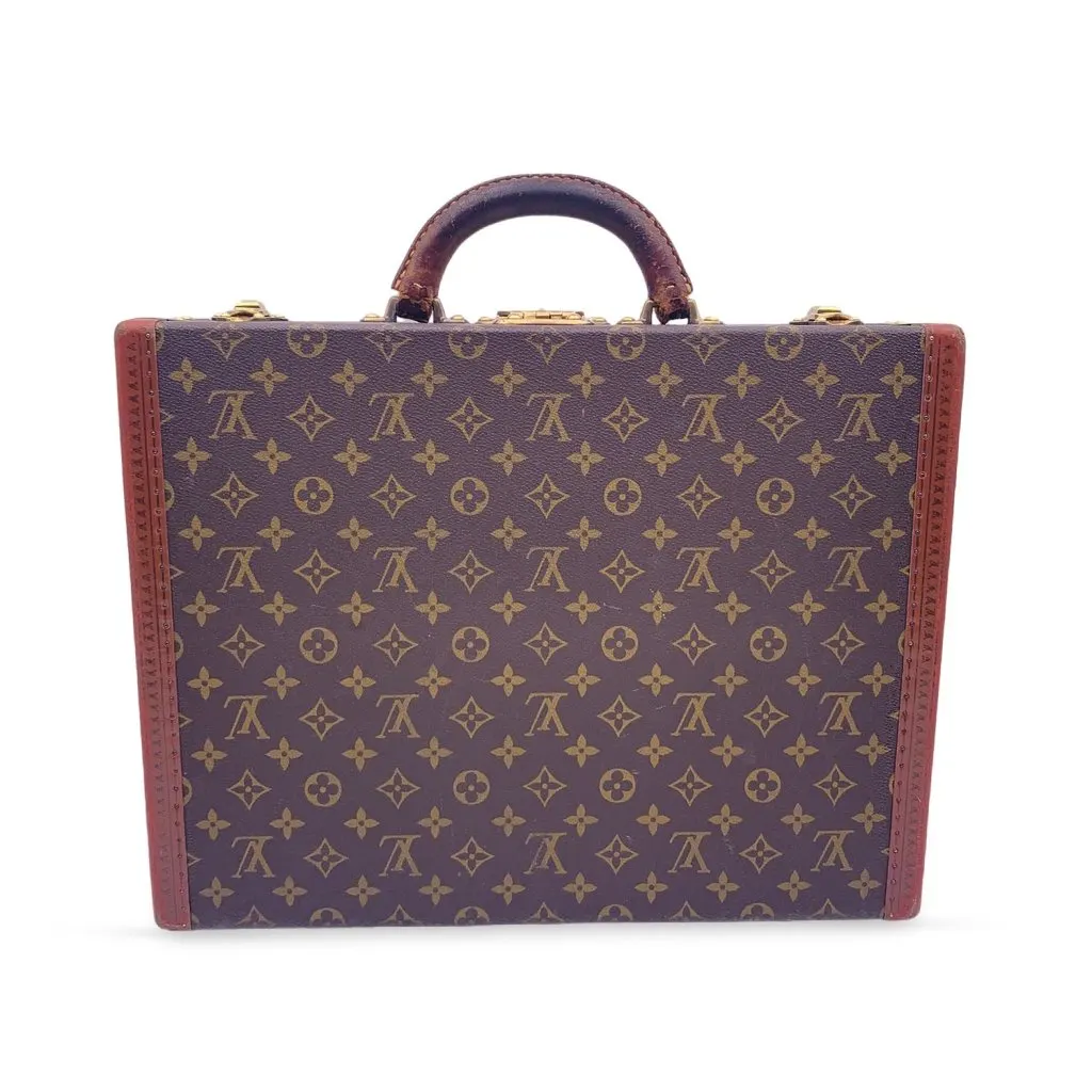 Louis Vuitton Briefcase Vintage President Brown Canvas Good - Back View