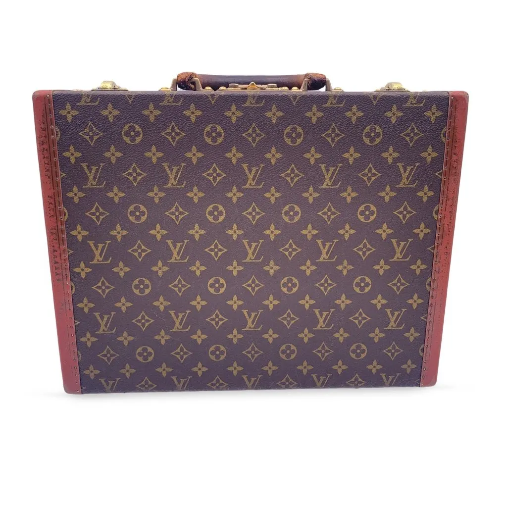 Louis Vuitton Briefcase Vintage President Brown Canvas Good - Inside View