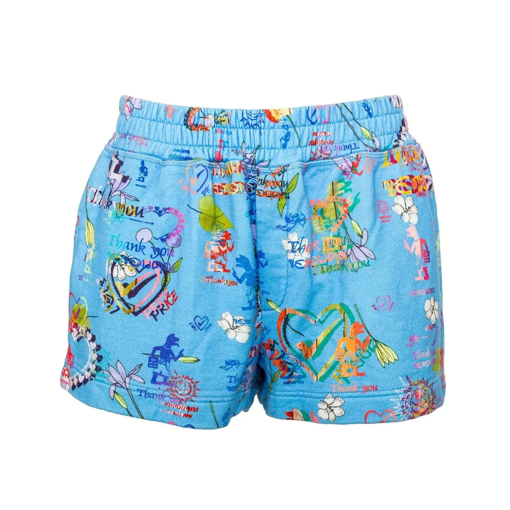 Vivienne Westwood Printed Shorts - '10s Blue Cotton Good - Front View