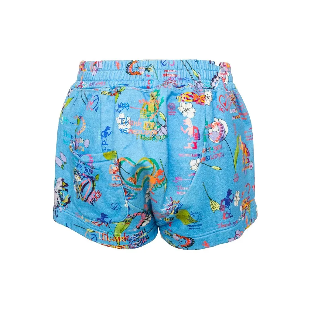 Vivienne Westwood Printed Shorts - '10s Blue Cotton Good - Back View