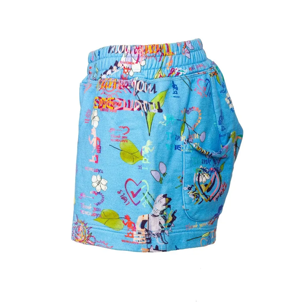 Vivienne Westwood Printed Shorts - '10s Blue Cotton Good - Inside View