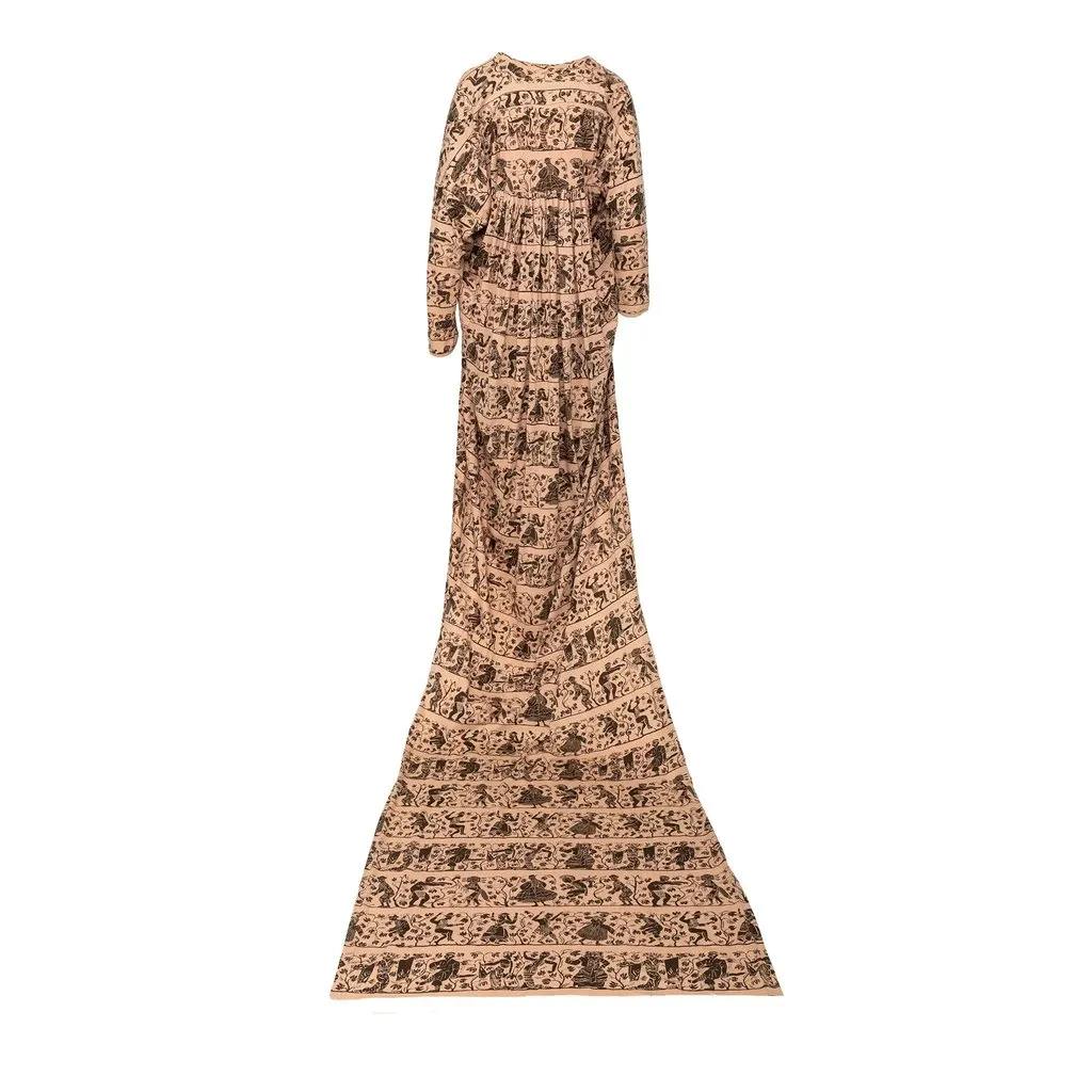 Vivienne Westwood Tribal Print Long Dress - '10s Brown Good - Inside View