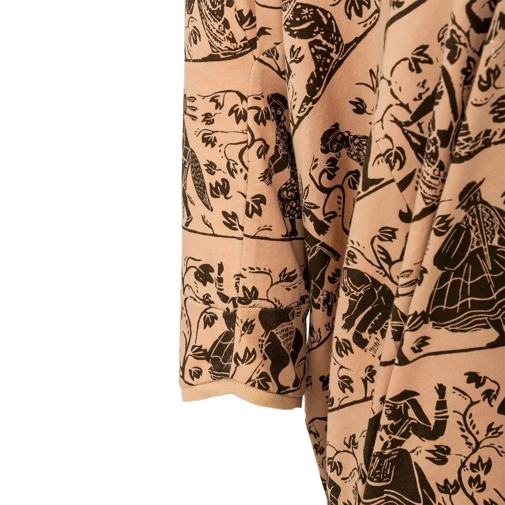 Vivienne Westwood Tribal Print Long Dress - '10s Brown Good - Model View