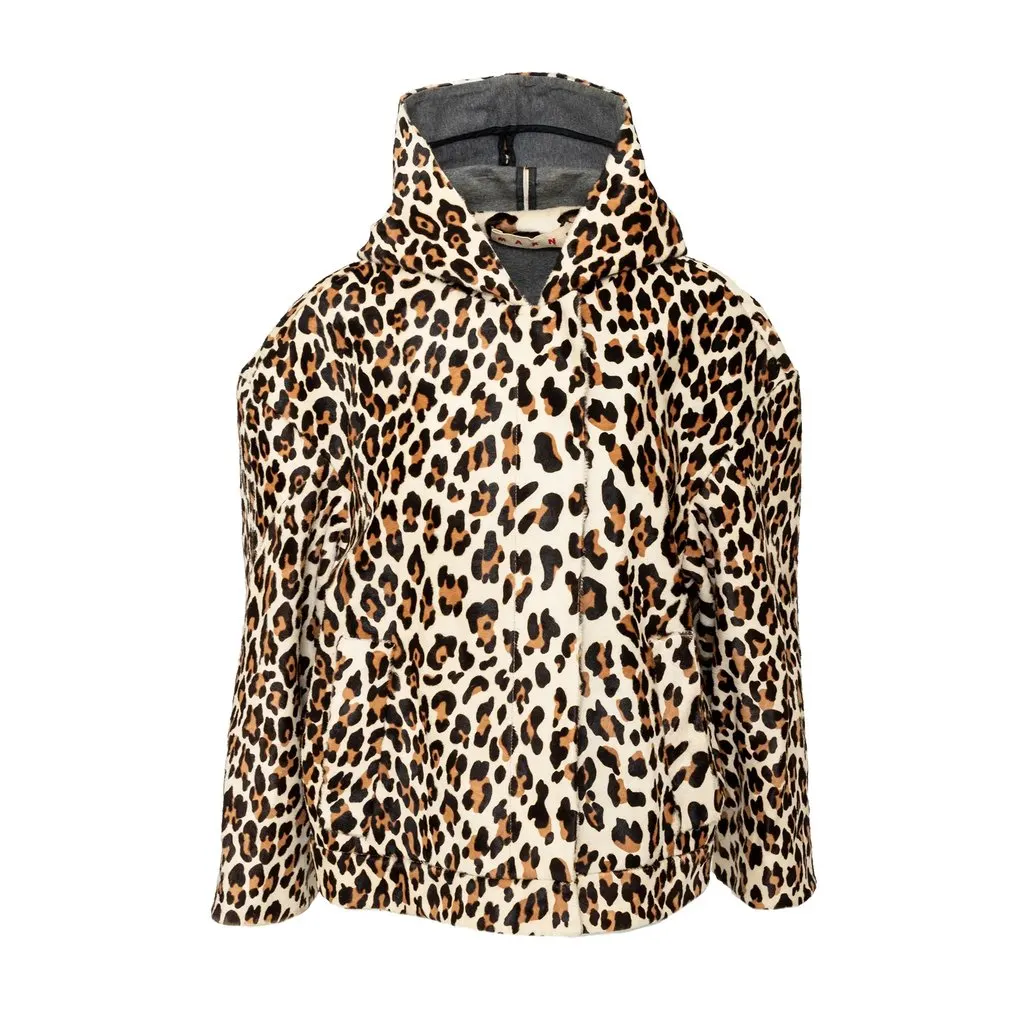 Marni Leopard Print Jacket - '10s MultiColor Cotton Good - Front View