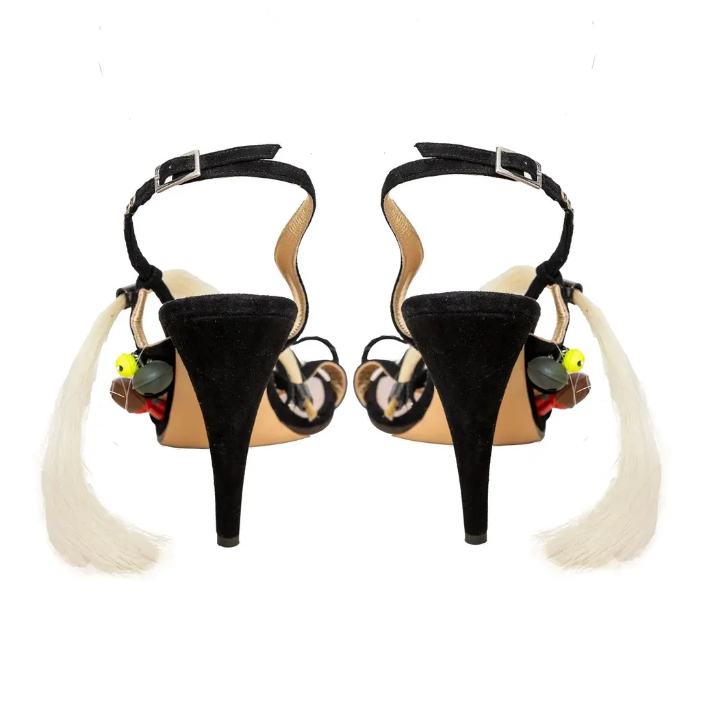 Vivienne Westwood Voodoo Sandals - '90s Black Suede Good - Inside View