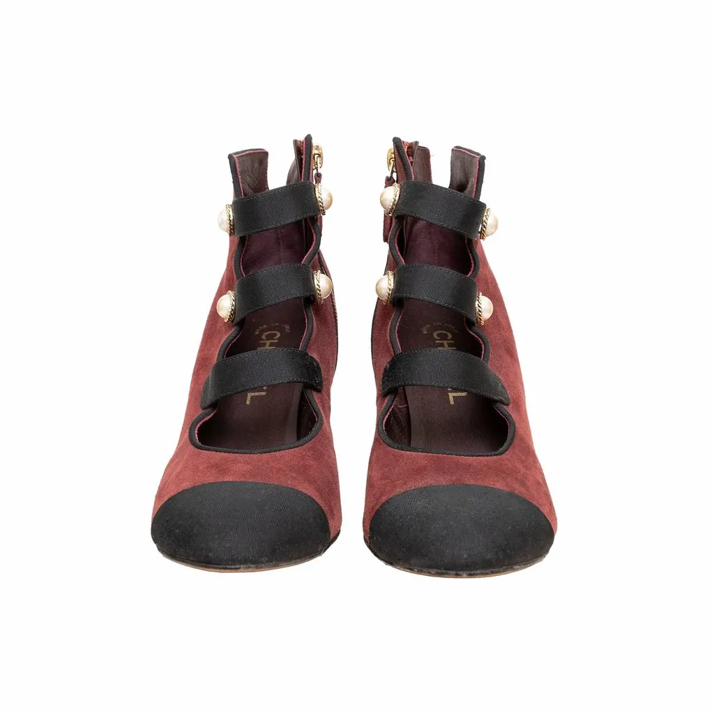 Chanel Ankle Boots - '10s Black Suede Good - Inside View