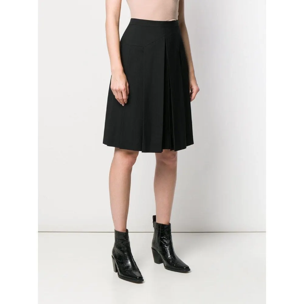 Chanel Black Wool Skirt - '90s Black Wool Good - Inside View