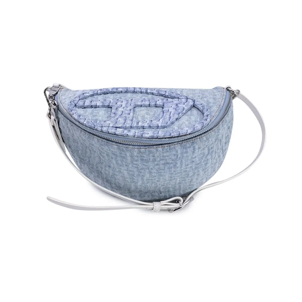 Diesel Crossbody Bag White Denim Good - Front View