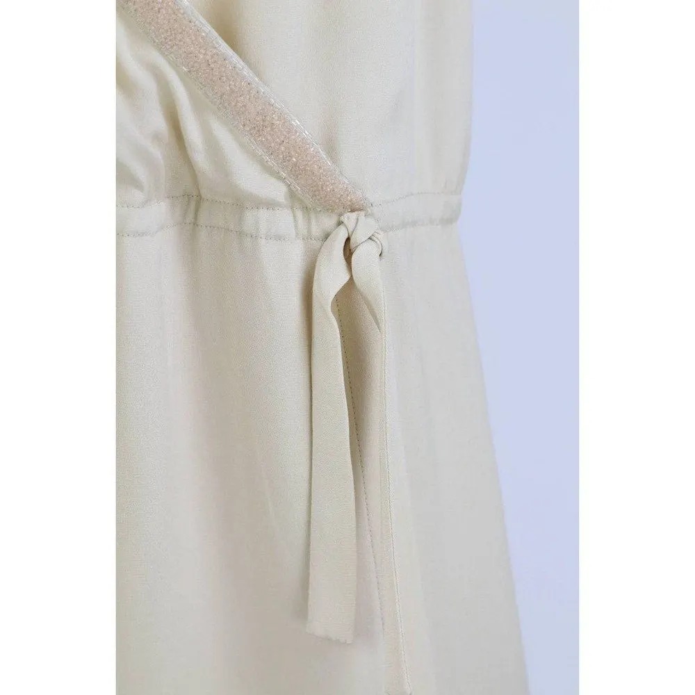 Unsigned White Silk Dress - '70s White Silk Good - Inside View