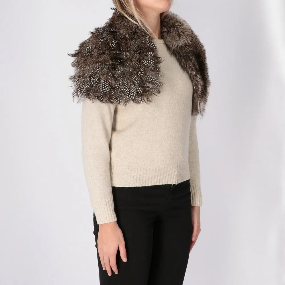 Gianfranco Ferré Silver Fox Fur Scarf - 2000s Silver Good - Inside View