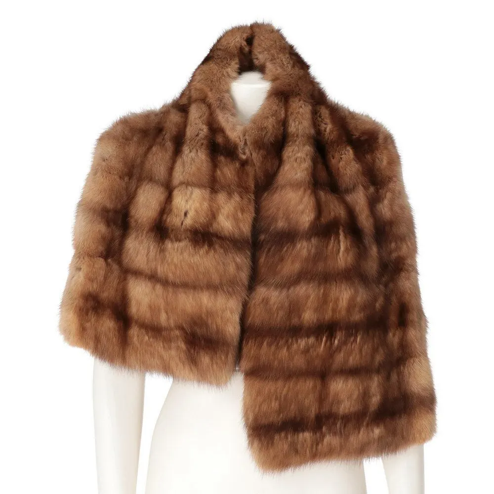 Gianfranco Ferré Brown Marten Fur Scarf - 2000s Brown Good - Front View