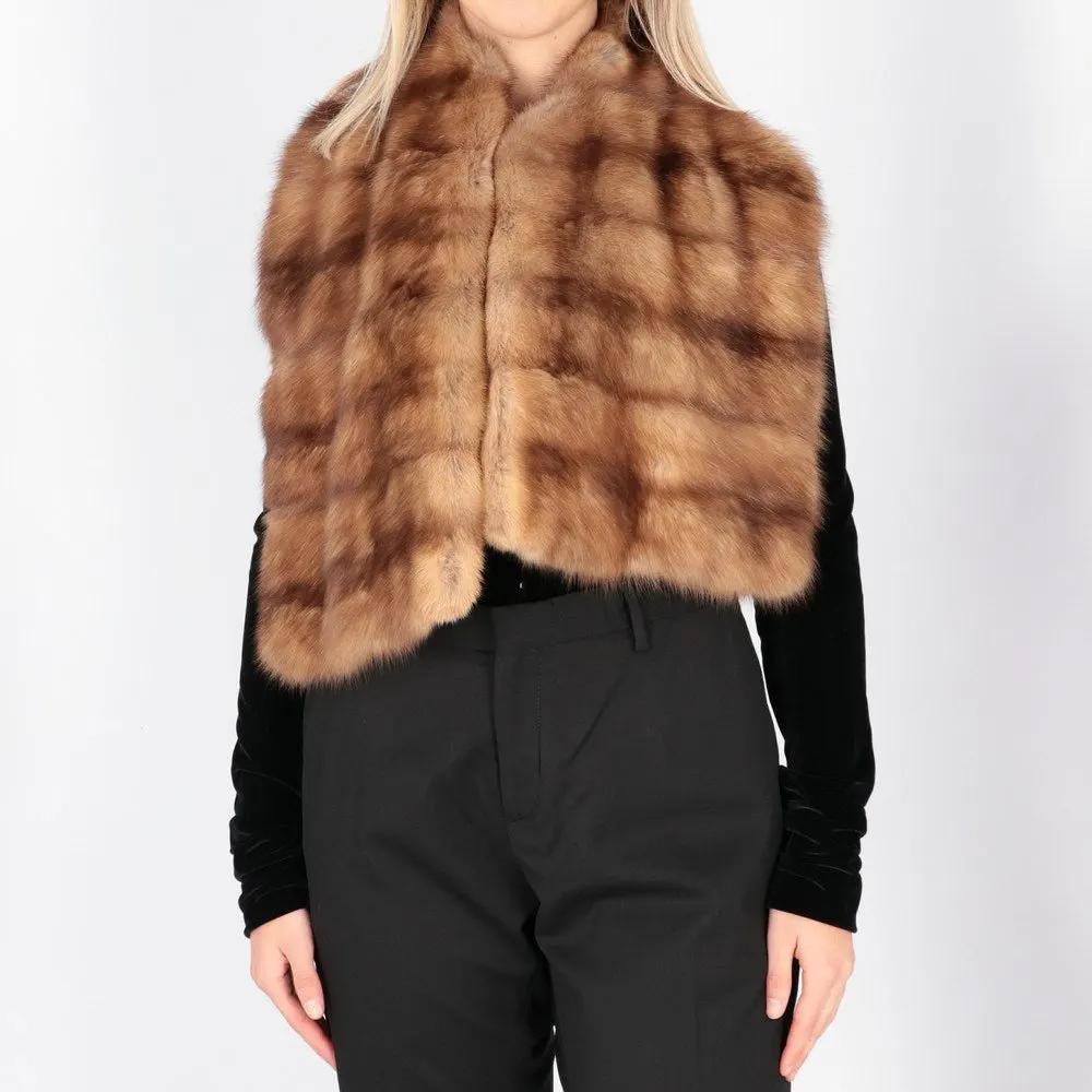 Gianfranco Ferré Brown Marten Fur Scarf - 2000s Brown Good - Inside View