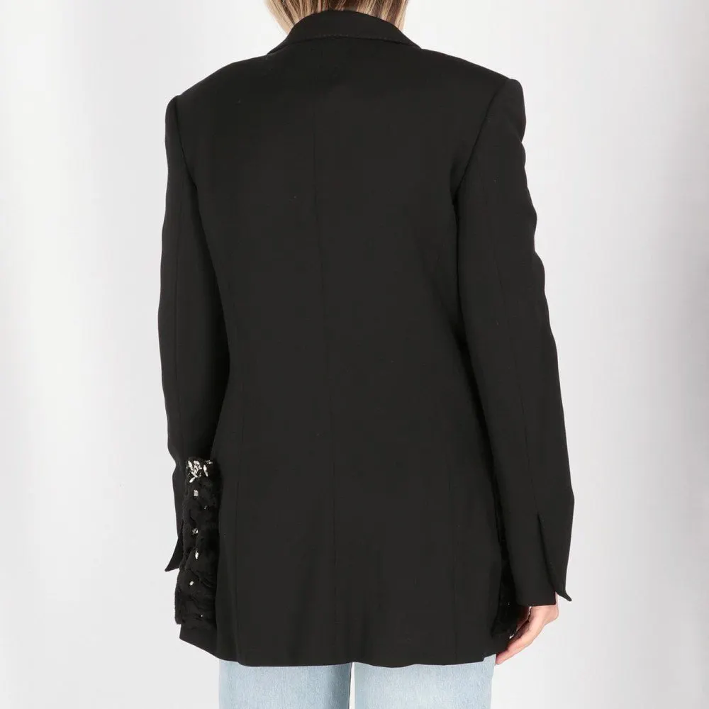 Gianfranco Ferré Black Wool and Fur Blazer - '90s Black Wool Good - Box View