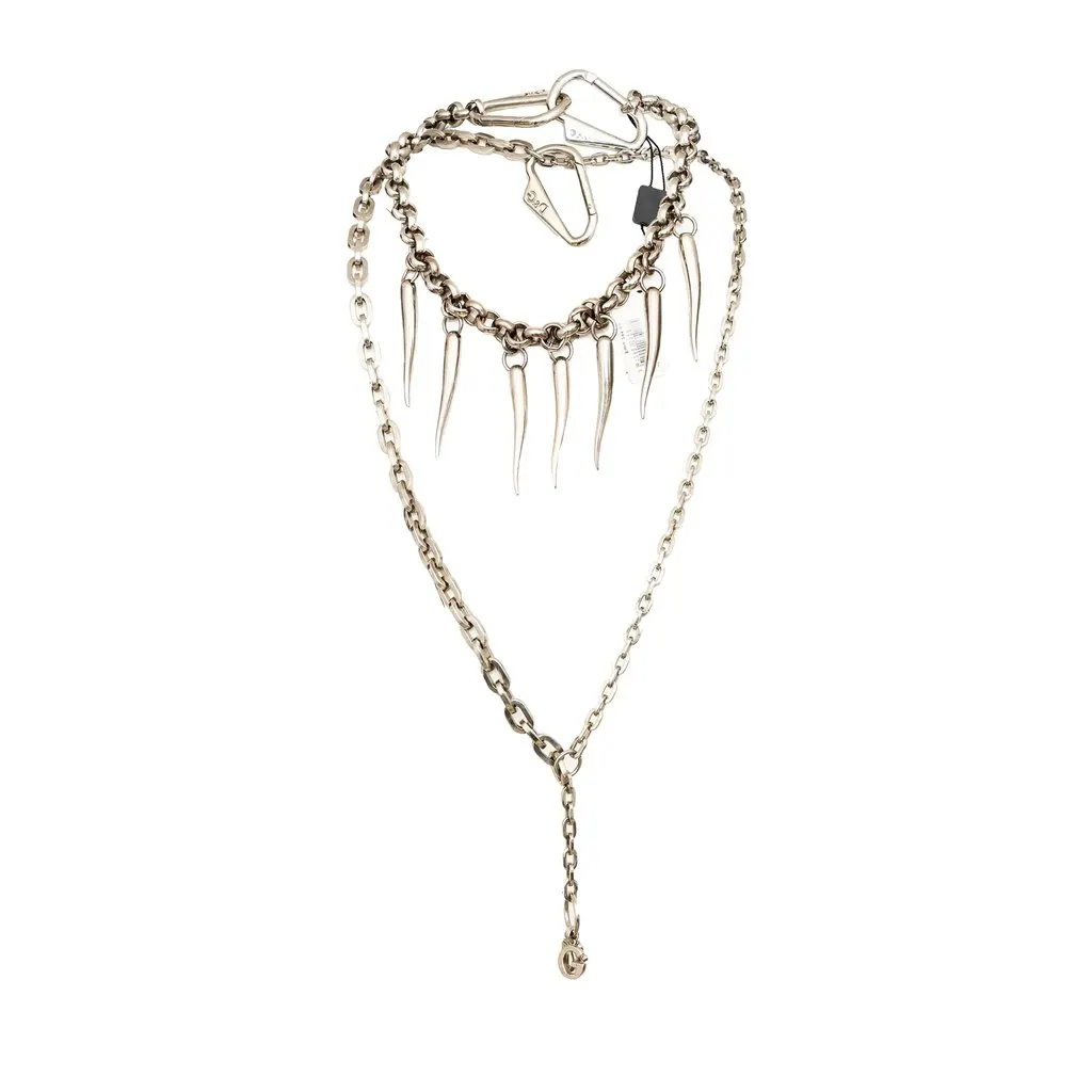 Dolce & Gabbana Fangs Necklace Set - '10s Red Lace Good - Back View
