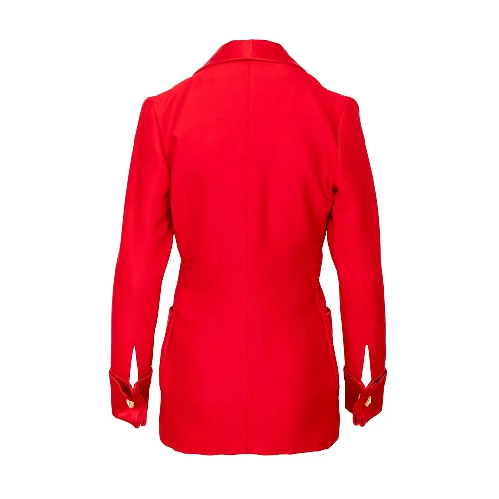 Unsigned Blazer with Camisole - '90s Red Wool Good - Inside View