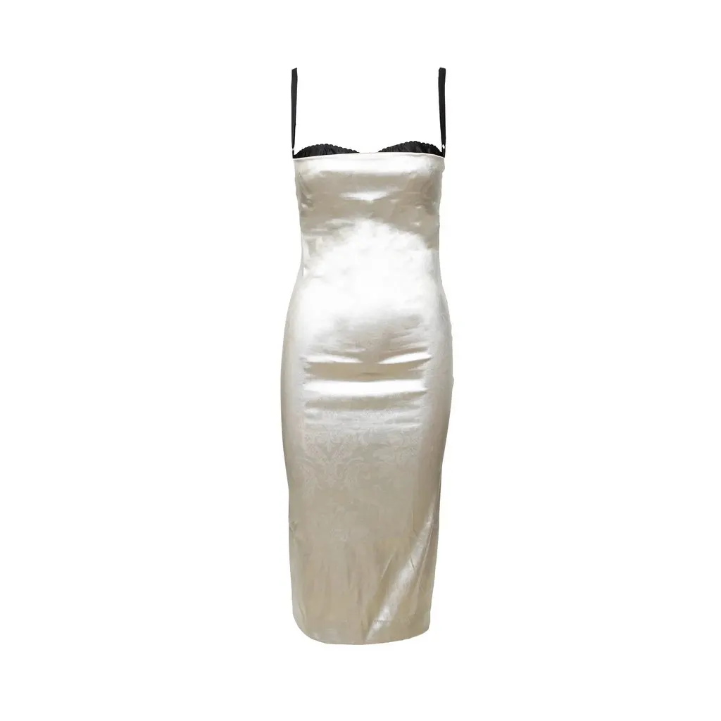 Dolce & Gabbana Metallic Silver Dress - '90s Silver Good - Front View