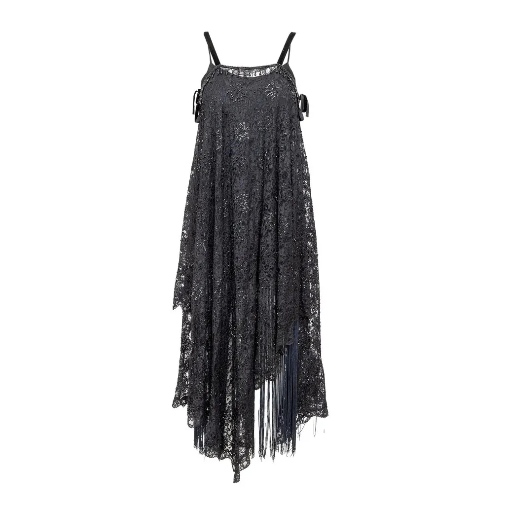 Dolce & Gabbana Embellished Lace Dress - '90s Black Lace Good - Front View