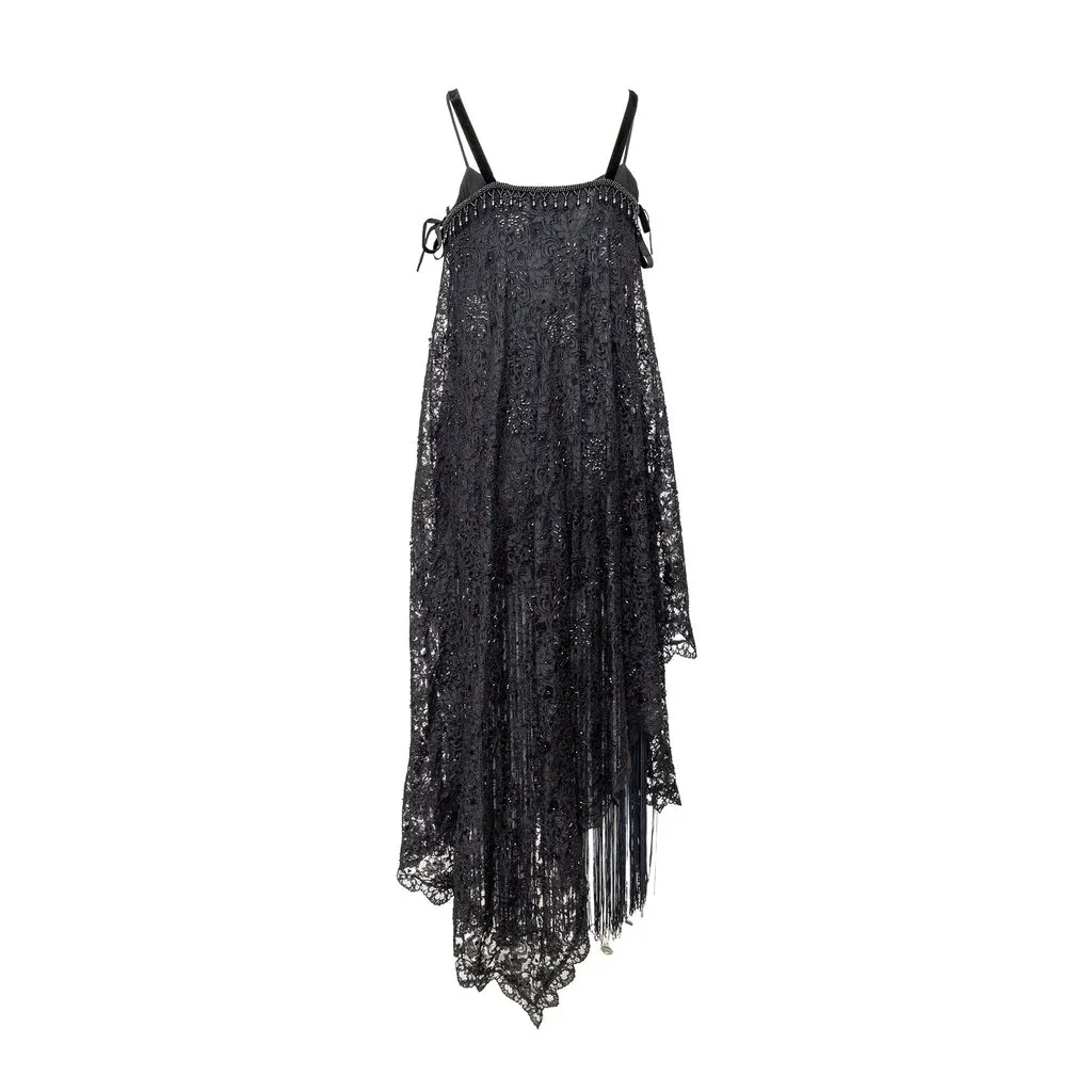 Dolce & Gabbana Embellished Lace Dress - '90s Black Lace Good - Inside View
