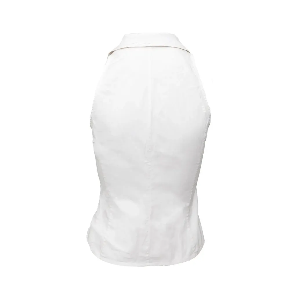 Unsigned Cerruti 1881 Sequin Skirt and Shirt Set - '90s White Silk Good - Model View