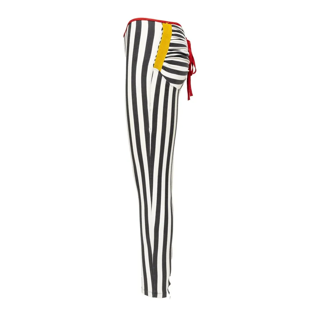 Unsigned Fuzzi Stripe Pants - '90s MultiColor Cotton Good - Back View