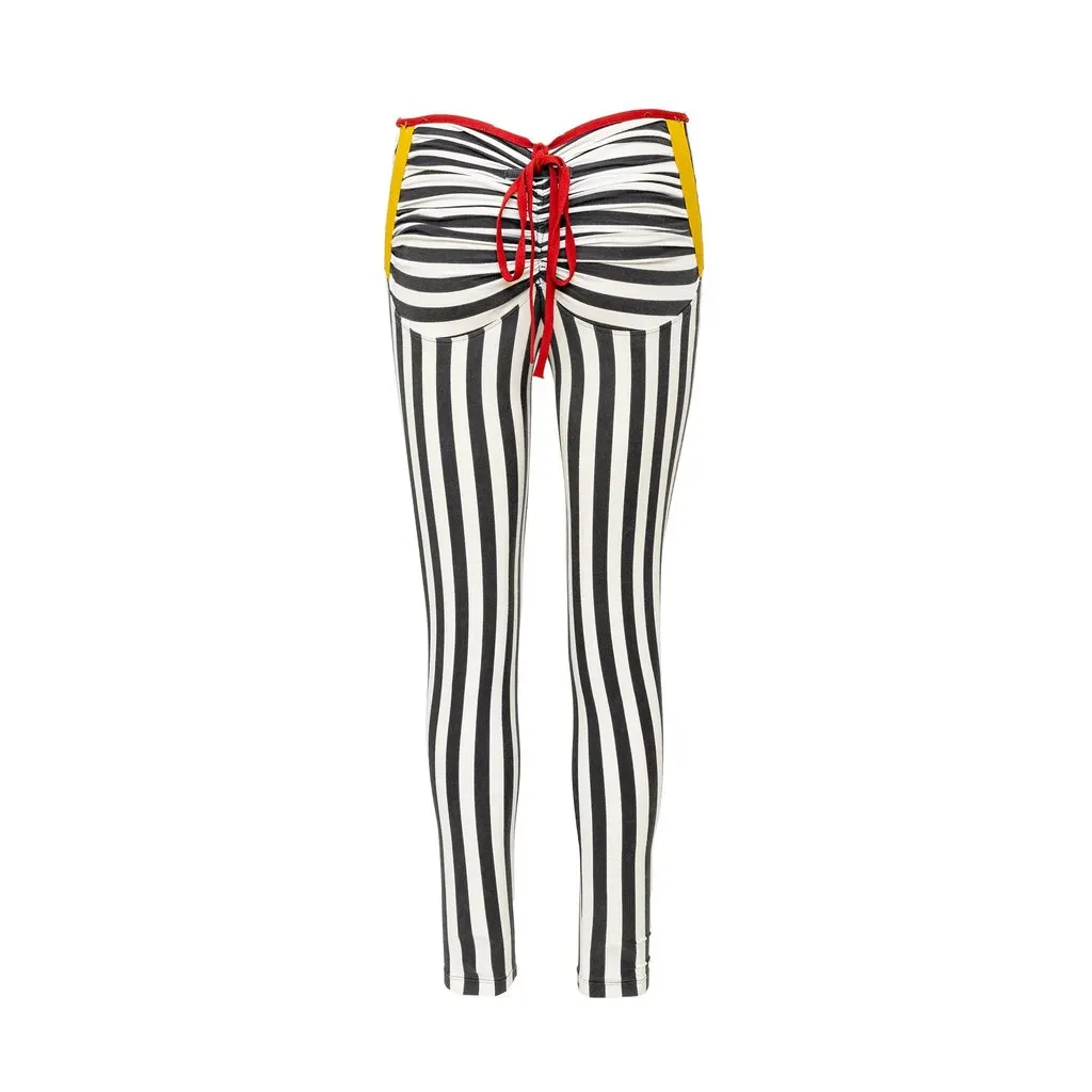 Unsigned Fuzzi Stripe Pants - '90s MultiColor Cotton Good - Model View