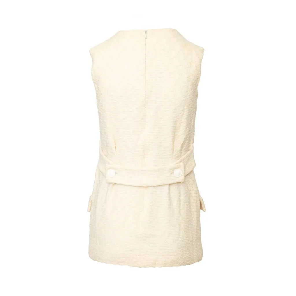 Gianni Versace Couture Wool Mini Dress - '90s Beige Wool Good - Inside View